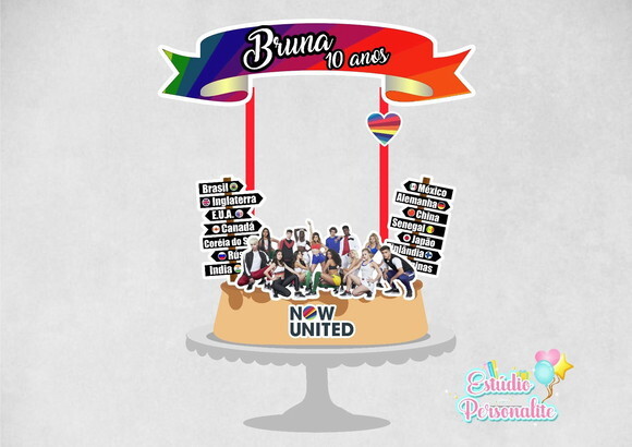 Topper de bolo Now United
