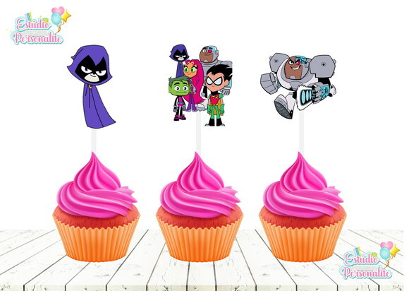 Topper para Cupcake Jovens Titãs