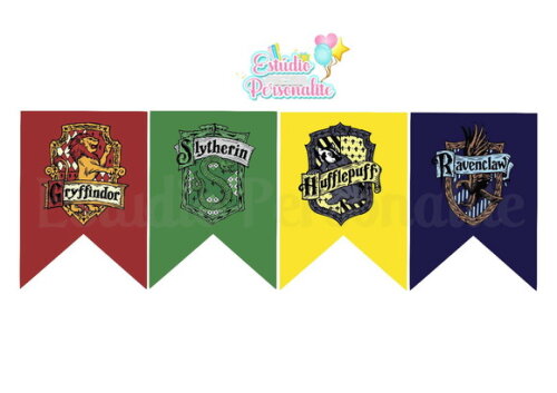 4 Bandeirolas Harry Potter
