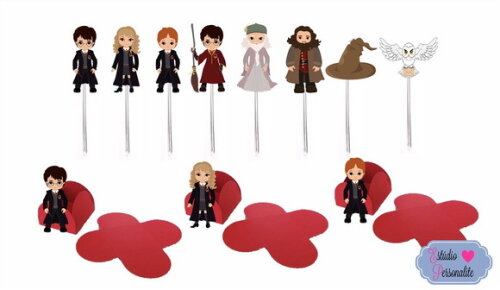 40 Toppers + 40 Forminhas Harry Potter