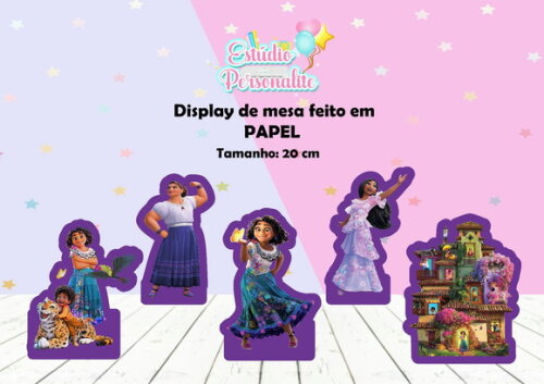 5 Display de Mesa feito em Papel Encanto Disney