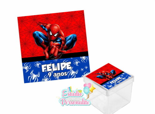 Adesivo p/ Caixinha acrílica Homem Aranha