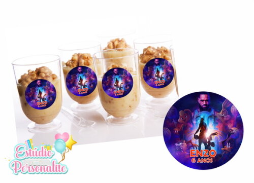 Adesivo p/ Copinho de Brigadeiro Space Jam Um Novo Legado
