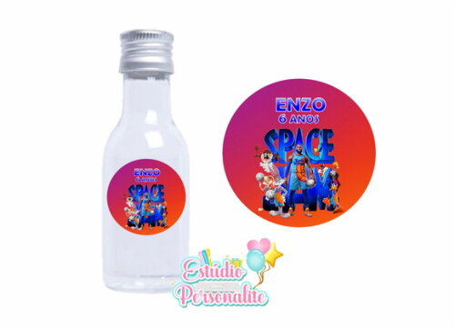 Adesivo p/ Mini Garrafinha Space Jam Um Novo Legado