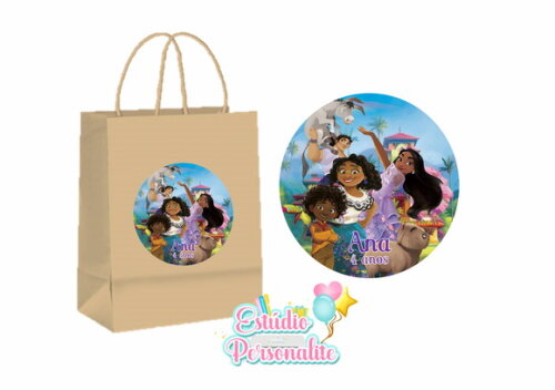 Adesivo p/ Sacola Kraft Encanto Disney