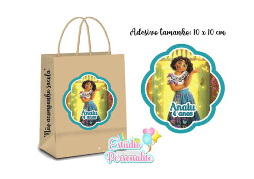 Adesivo p/ Sacola Kraft Encanto Disney