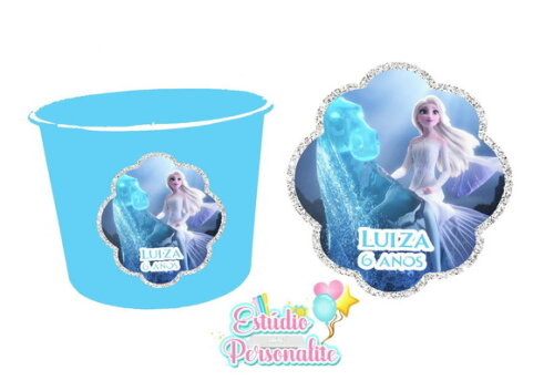 Adesivo para Balde de Pipoca Frozen 2