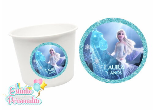 Adesivo para Balde de Pipoca Frozen 2