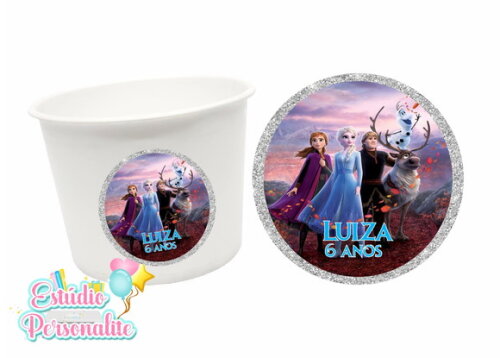 Adesivo para Balde de Pipoca Frozen 2