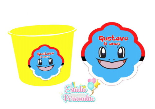 Adesivo para Balde de pipoca Pokémon