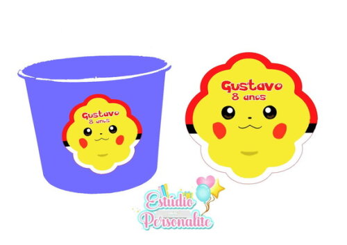 Adesivo para Balde de pipoca Pokémon