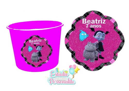 Adesivo para balde de pipoca Vampirina