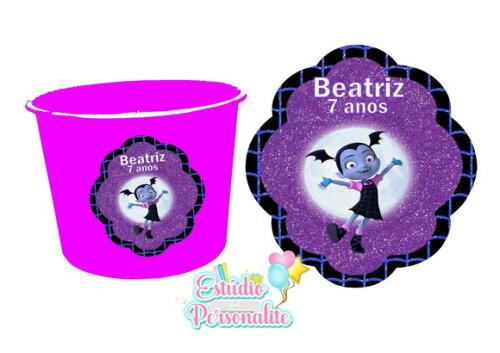 Adesivo para balde de pipoca Vampirina