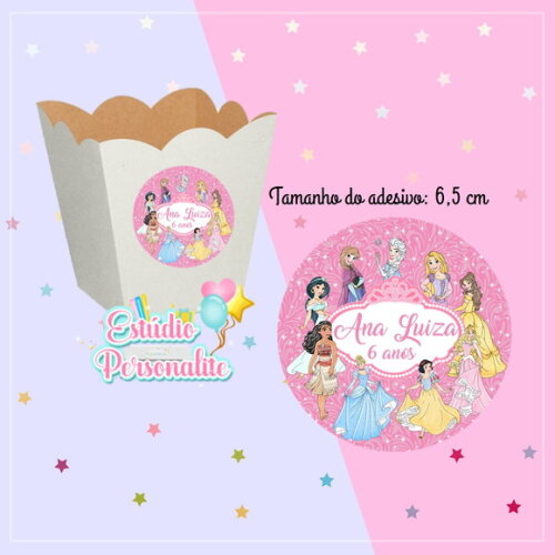 Adesivo para Cachepot Princesas Disney