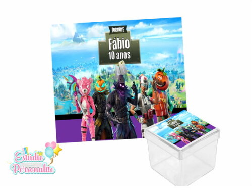 Adesivo para Caixinha Acrílica Fortnite