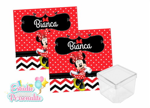 Adesivo para Caixinha Acrílica Minnie