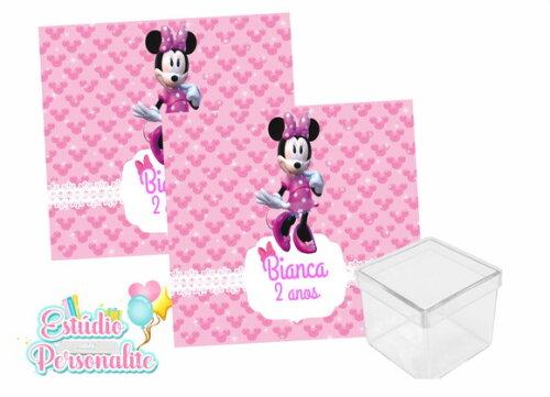 Adesivo para Caixinha Acrílica Minnie