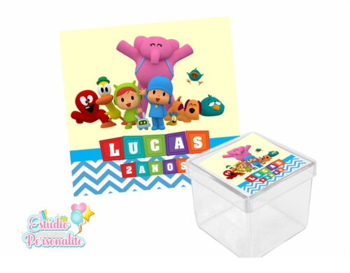 Adesivo para Caixinha Acrílica Pipoca Pocoyo