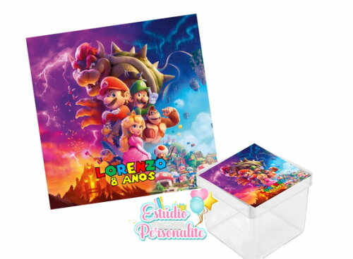 Adesivo para Caixinha Acrílica Super Mario Bros