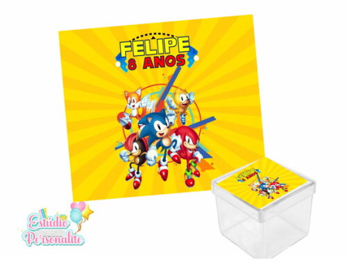 Adesivo para caixinha acrílica Sonic