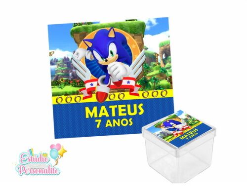 Adesivo para caixinha acrílica Sonic