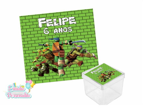 Adesivo para Caixinha Acrílicatartarugas Ninja