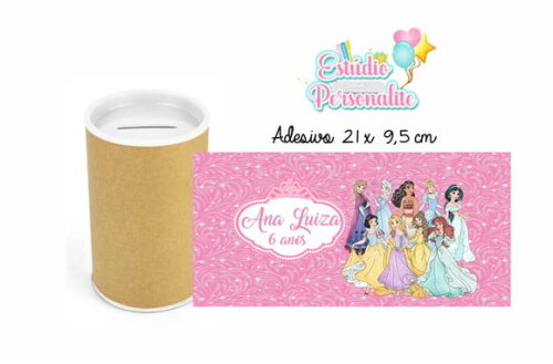 Adesivo para Cofrinho Princesas Disney