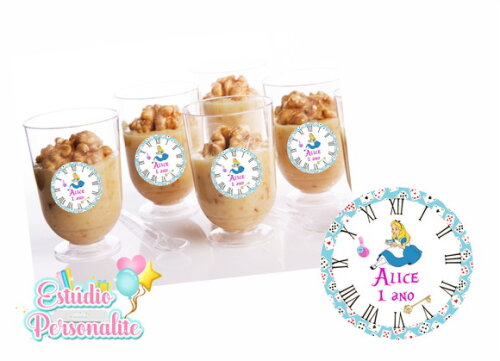 Adesivo para Copinho de Brigadeiro Alice P. Maravilhas