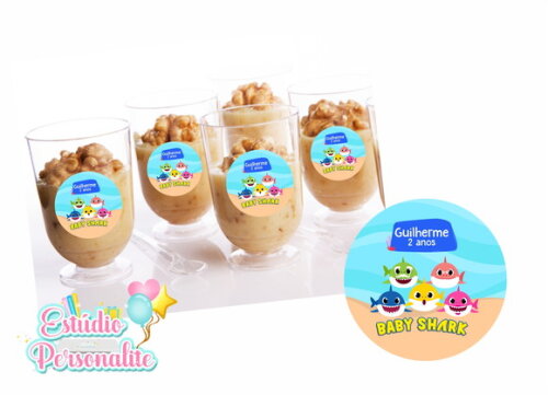 Adesivo para Copinho de Brigadeiro Baby Shark