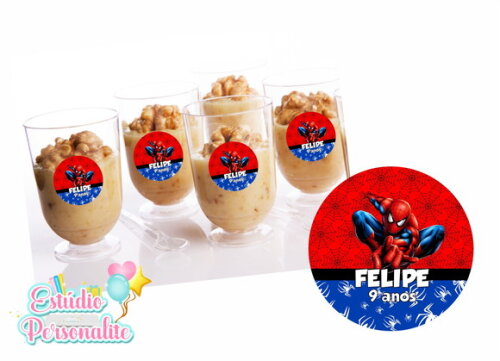 Adesivo para Copinho de Brigadeiro Homem Aranha.