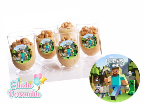 Adesivo para Copinho de Brigadeiro Minecraft
