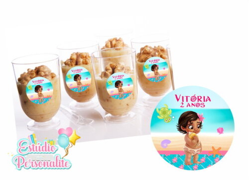 Adesivo para Copinho de brigadeiro Moana Baby