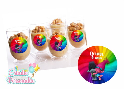 Adesivo para Copinho de Brigadeiro Trolls