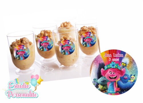 Adesivo para Copinho de Brigadeiro Trolls 2