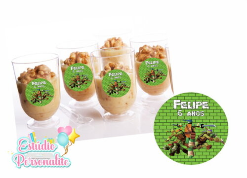 Adesivo para Copinho de Doces Tartarugas Ninja