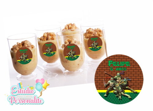 Adesivo para Copinho de Doces Tartarugas Ninja