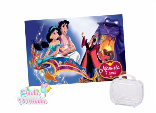 Adesivo para Maletinha Aladdin e Jasmine