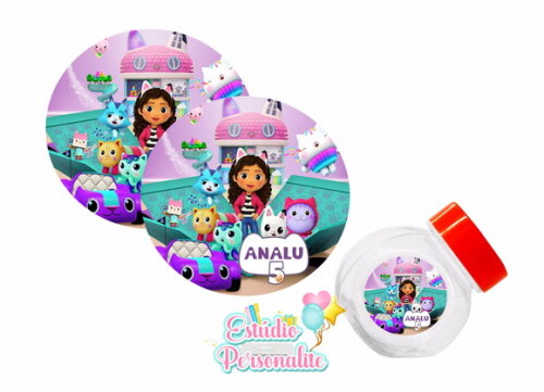 Adesivo para Mini Baleiro a Casa Mágica da Gabby