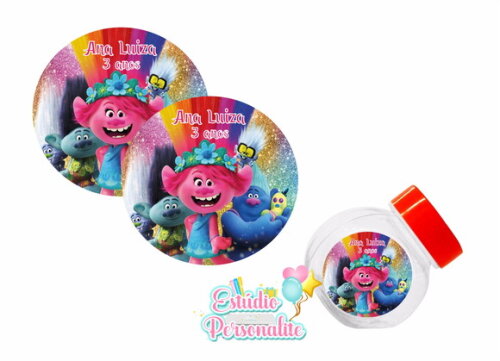 Adesivo para Mini Baleiro Trolls 2