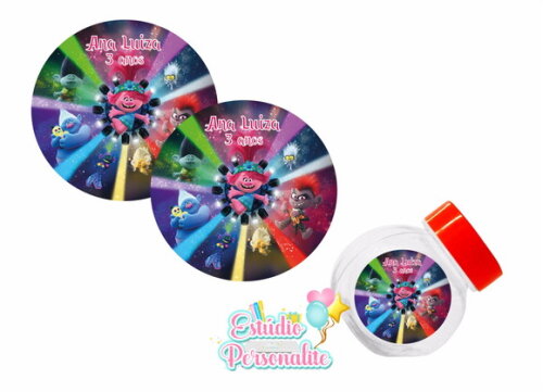 Adesivo para Mini Baleiro Trolls 2