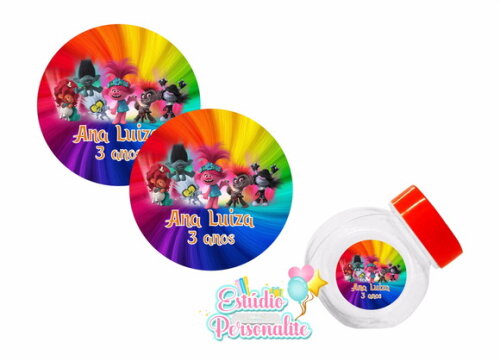 Adesivo para mini baleiro Trolls 2