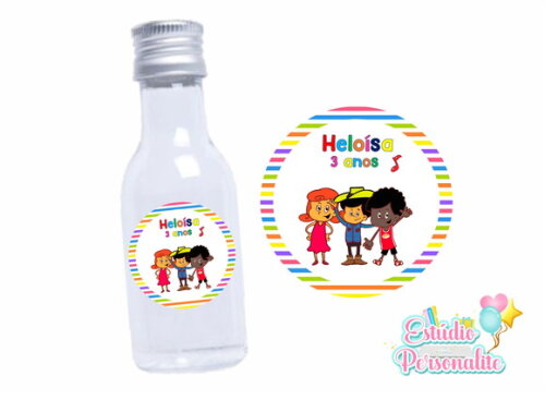 Adesivo para Mini Garrafinha 3 Palavrinhas