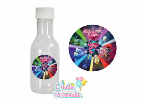Adesivo para Mini Garrafinha Trolls 2
