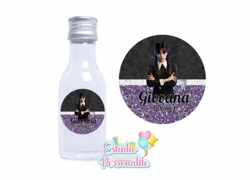 Adesivo para Mini Garrafinha Wandinha Addams