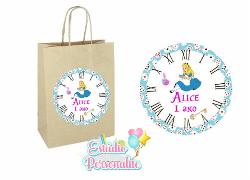 Adesivo para Sacola Alice no País das Maravilhas