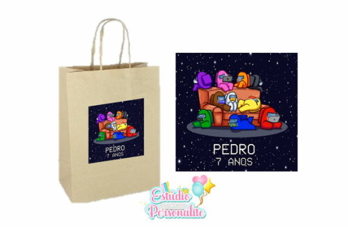 Adesivo para Sacola Kraft Among Us