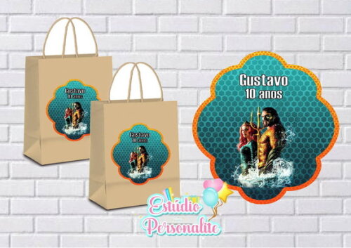 Adesivo para Sacola Kraft Aquaman