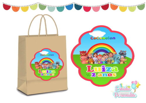 Adesivo para Sacola Kraft Cocomelon
