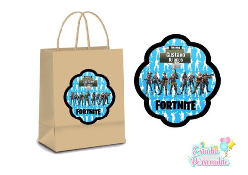 Adesivo para Sacola Kraft Fortnite