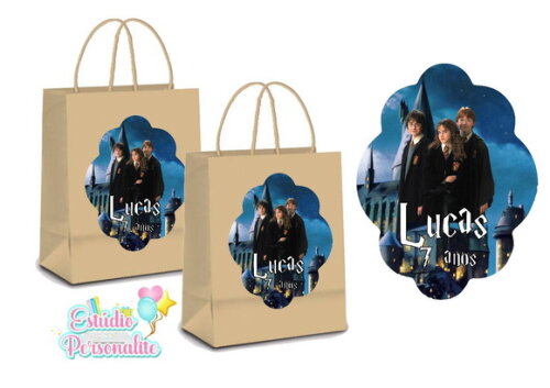 Adesivo para Sacola Kraft Harry Potter